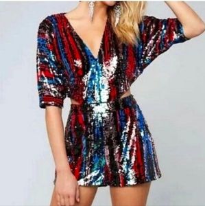 Bebe kimono sequin romper
